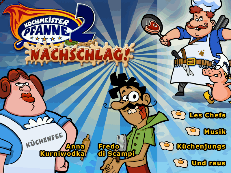Kochmeister Pfanne 2 XXL: Nachschlag! (Windows) screenshot: Main Menu (demo version)