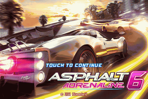 Asphalt 6: Adrenaline (J2ME) screenshot: Title screen