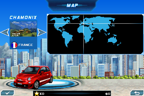 Asphalt 6: Adrenaline (J2ME) screenshot: Map