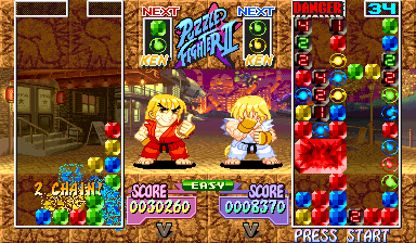 Super Puzzle Fighter II Turbo (Arcade) screenshot: Facepalm