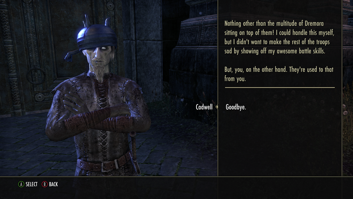 The Elder Scrolls Online: Tamriel Unlimited (Xbox One) screenshot: This is Cadwell, I met this guy quite a few times.