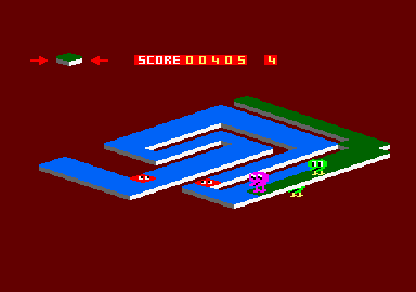 Binky (Amstrad CPC) screenshot: Oh no! Here it comes