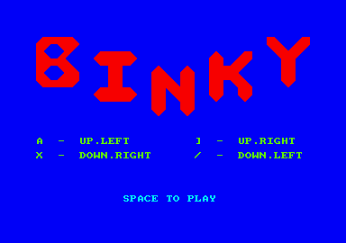 Binky (Amstrad CPC) screenshot: Title with keys