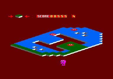 Binky (Amstrad CPC) screenshot: Falling over the edge