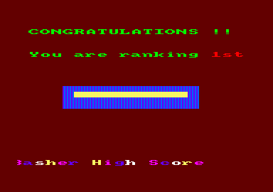 Binky (Amstrad CPC) screenshot: Getting a high score