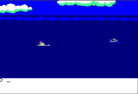 King's Quest II: Romancing the Throne (Apple II) screenshot: Aren't you supposed to go looking for the three keys instead of taking a swim?