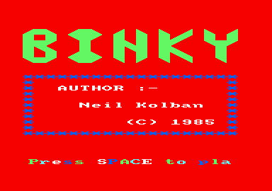 Binky (Amstrad CPC) screenshot: Another title screen