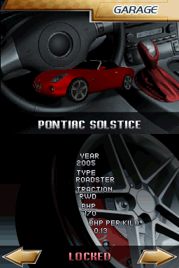 Corvette Evolution GT (Nintendo DS) screenshot: Pontiac Solstice