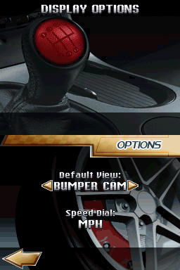 Corvette Evolution GT (Nintendo DS) screenshot: Display Options
