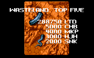 Living Ball (Amiga) screenshot: Wasteland high-score