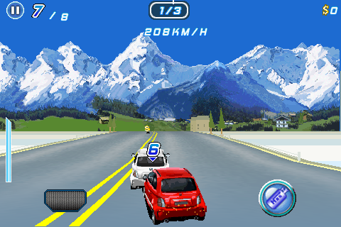 Asphalt 6: Adrenaline (J2ME) screenshot: Trying to bump into another driver