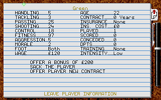 Premier Manager 2 (DOS) screenshot: Contract negotiations