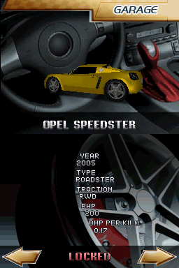 Corvette Evolution GT (Nintendo DS) screenshot: Opel Speedster