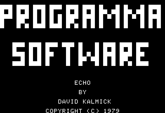 Echo (Apple II) screenshot: Title screen