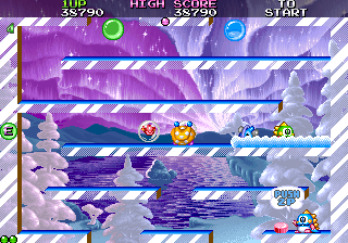 Bubble Symphony (Arcade) screenshot: Riding on the water wave