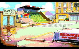 The Adventures of Willy Beamish (Amiga) screenshot: Frog's competition place.