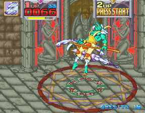 Metamorphic Force (Arcade) screenshot: Boss fight