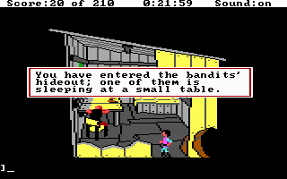 King's Quest III: To Heir is Human (DOS) screenshot: The bandit's hideout