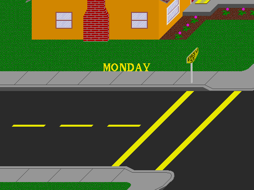 Paperboy (Arcade) screenshot: Monday.