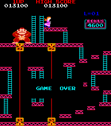 Donkey Kong (Arcade) screenshot: Game over