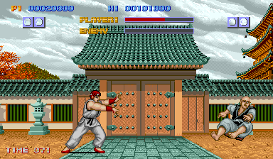 Street Fighter (Arcade) screenshot: Hadouken - a second after