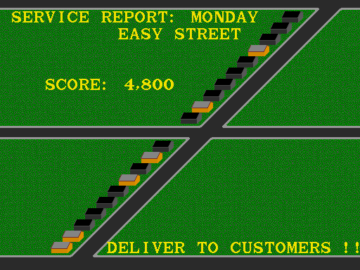 Paperboy (Arcade) screenshot: Still have customers.