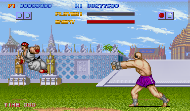 Street Fighter (Arcade) screenshot: Sagat is last boss