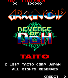 Arkanoid: Revenge of DOH (Arcade) screenshot: Title screen