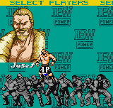 Big Bang Pro Wrestling (Neo Geo Pocket Color) screenshot: After beating the game once, players can play as Josef in all the modes, except for the story mode.