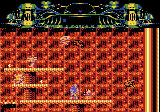 Technus (Atari 8-bit) screenshot: Climbing up