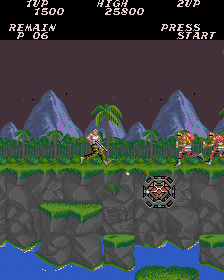 Contra (Arcade) screenshot: Run and gun