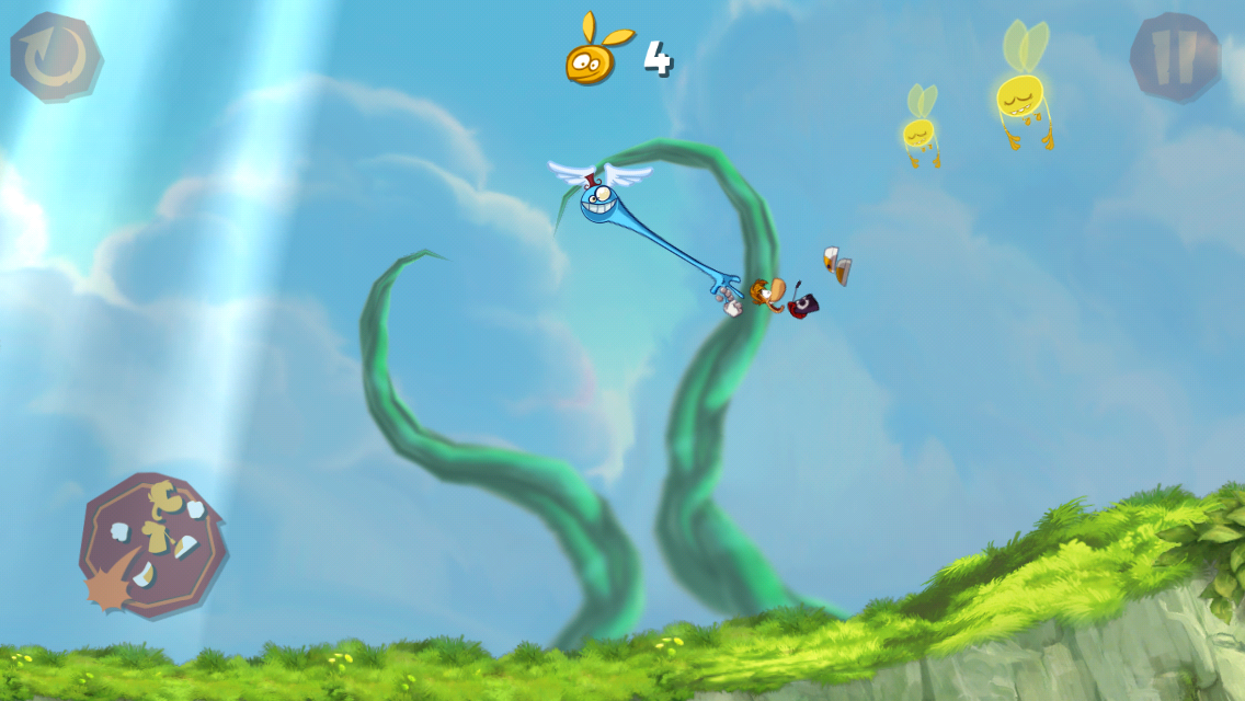 Rayman Jungle Run (iPhone) screenshot: ...swing...