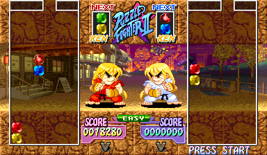 Super Puzzle Fighter II Turbo (Arcade) screenshot: Mirror match