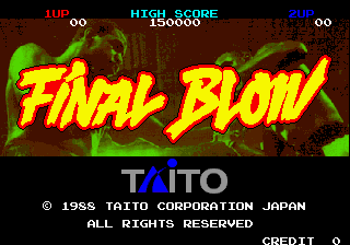 Final Blow (Arcade) screenshot: Title Screen.