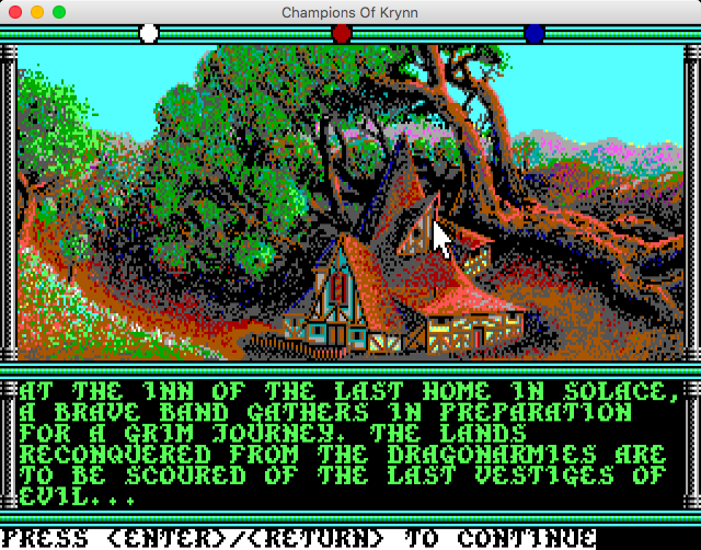 Advanced Dungeons & Dragons: Collectors Edition Vol.2 (Macintosh) screenshot: Champions of Krynn (GOG version) - The journey starts at the inn