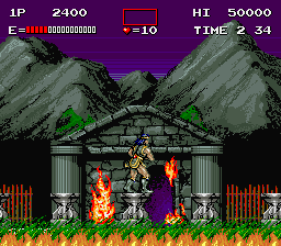 Haunted Castle (Arcade) screenshot: Killing fire