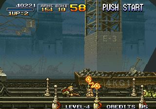 Metal Slug: Super Vehicle - 001 (Arcade) screenshot: Don't be electrocuted