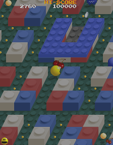 Pac-Mania (Arcade) screenshot: Bonus points for the Cherries.