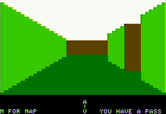 Escape! (Apple II) screenshot: Wandering the corridors