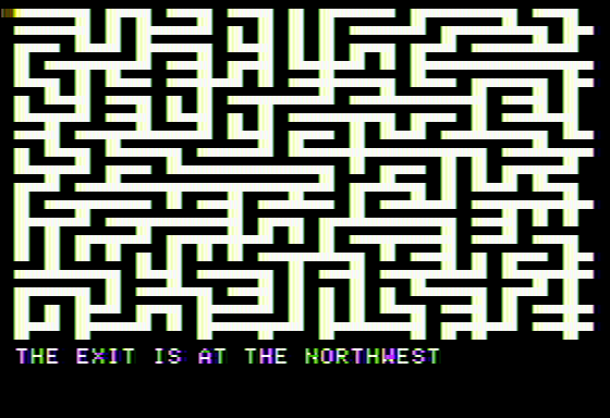 Escape! (Apple II) screenshot: A peek at the (hopefully) true map
