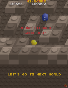 Pac-Mania (Arcade) screenshot: Well Done.
