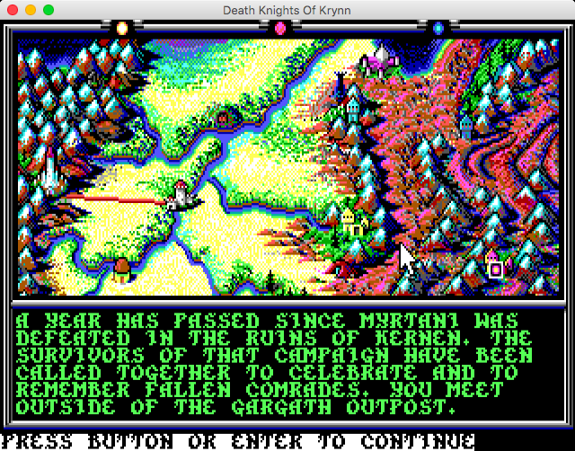 Advanced Dungeons & Dragons: Collectors Edition Vol.2 (Macintosh) screenshot: Death Knights of Krynn (GOG version) - Outside the Gargath outpost