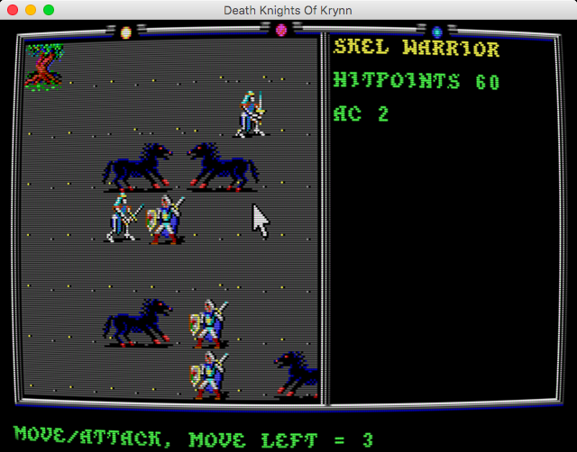 Advanced Dungeons & Dragons: Collectors Edition Vol.2 (Macintosh) screenshot: Death Knights of Krynn (GOG version) - Battle while using retro filter