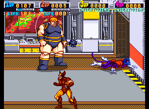 X-Men (Arcade) screenshot: Blob as second boss