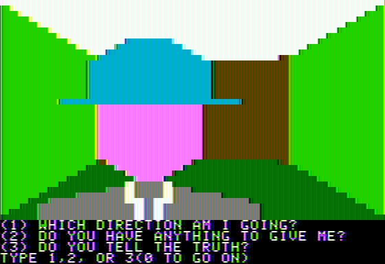 Escape! (Apple II) screenshot: A typical encounter