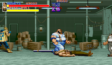 Final Fight (Arcade) screenshot: Get up, we want fight!
