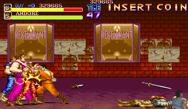 Final Fight (Arcade) screenshot: 3x hit