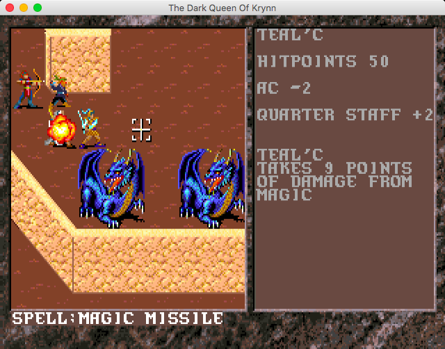Advanced Dungeons & Dragons: Collectors Edition Vol.2 (Macintosh) screenshot: The Dark Queen of Krynn (GOG version) - Hit by a fireball