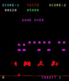 Space Invaders: Part II (Arcade) screenshot: Game over (Space Invaders: Part II)