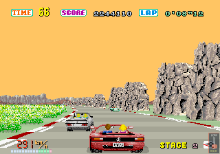 OutRun (Arcade) screenshot: Stage Two.